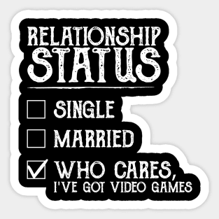 Relationship Status Video Games Funny Sticker